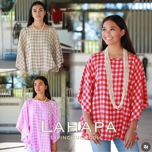 ⚠️SOLD⚠️Women's Checkered Top - Red, Pink, Tan